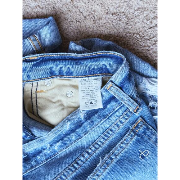 Rag & Bone Distressed Denim Jean Shorts Rebel Blue Casual Classic Size 24 Fall - Picture 6 of 6